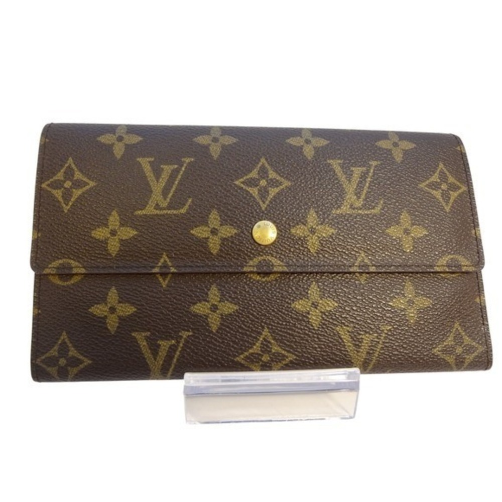 Luxury Brown Coated Canvas Tri-Fold Wallet Leather